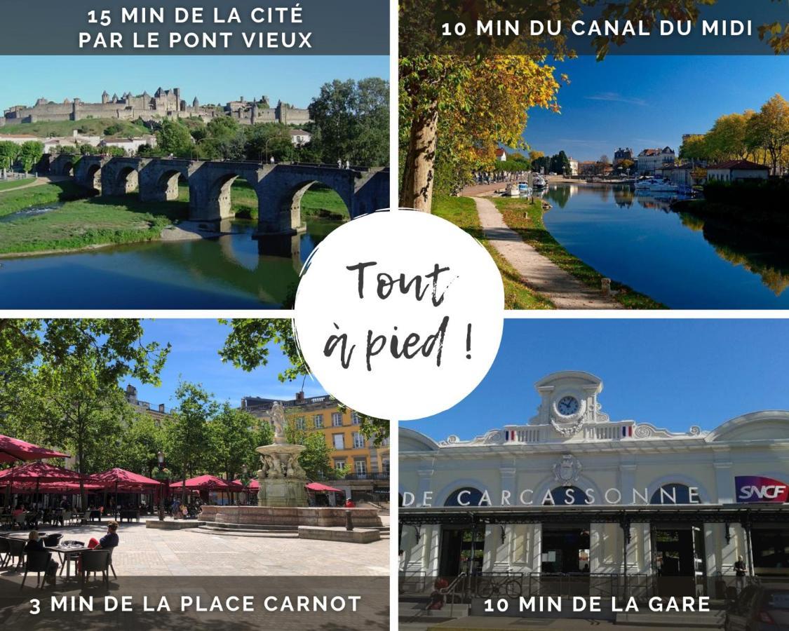 L'Escapade - Parking Gratuit - Wifi - Climatisation - Proche Cite - Tout Equipee Carcassonne Eksteriør billede